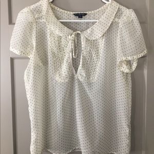 American Eagle Cream Sheer Blouse